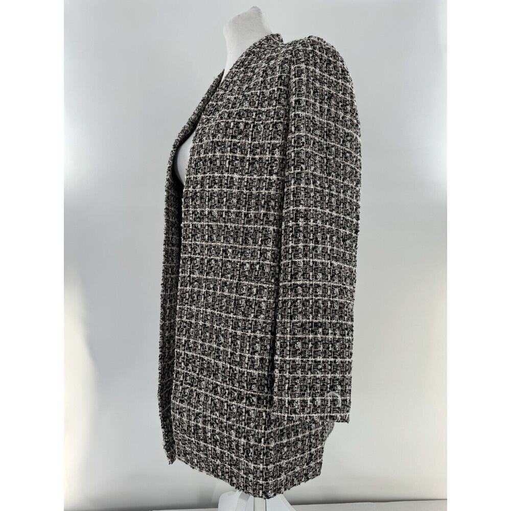 Calvin Klein Tweed Blazer Jacket Size P 10 Open Long Office Career Preppy $169​ - Picture 3 of 15